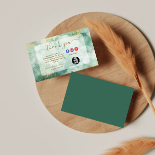 Luxury Green Marble Business Thank You Card