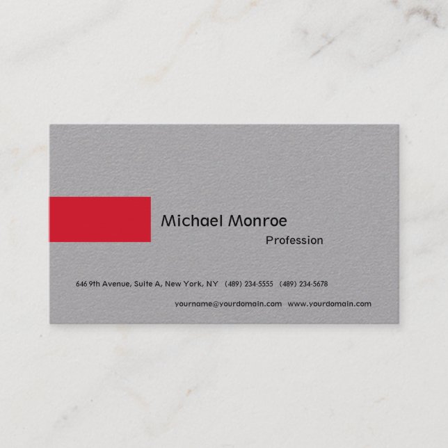 Luxury Grey Minimalist Modern Professional Business Card (Front)