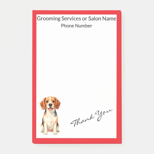 Luxury Grooming Dog Personalised Modern Collection Post-it Notes (Front)
