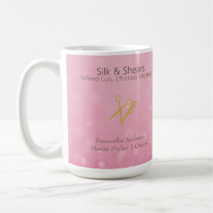 Luxury Hair Studio   Pink Glitter and Gold Logo -  Coffee Mug