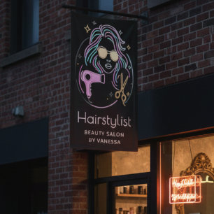 Luxury Hairstylist Beauty Salon Modern Black Banner