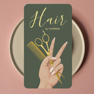 Luxury Hairstylist Hairdresser Elegant Hair Salon Business Card