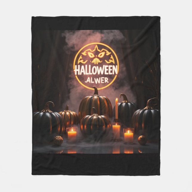 Luxury Halloween Fleece Blanket 2025 🎃🖤 (Front)