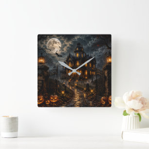 Luxury Halloween Wall Clock Haunted Mansion Goth