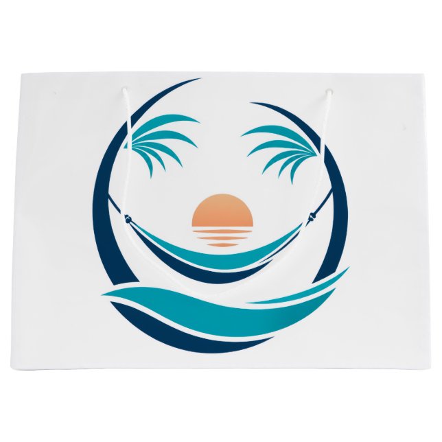 Luxury Hammock Sunset Logo Large Gift Bag (Front)