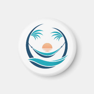 Luxury Hammock Sunset Logo Magnet