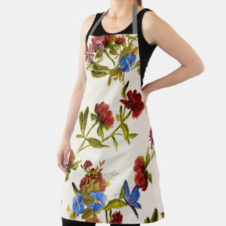 Luxury Hand Painted Florals Apron for Her
