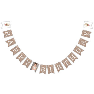 Luxury Happy Birthday photo Balloon Glitter Bunting