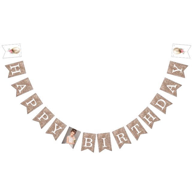 Luxury Happy Birthday photo Balloon Glitter Bunting (All)