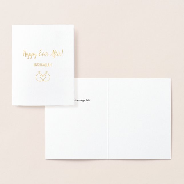 Luxury Happy Ever After Islamic Wedding Gift Foil Card (Display)