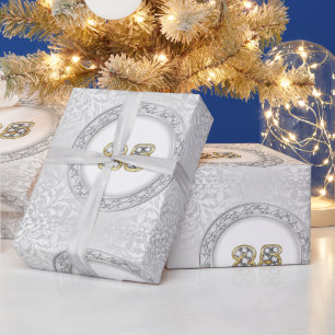 Luxury Happy Silver 25th Anniversary Wrapping Paper