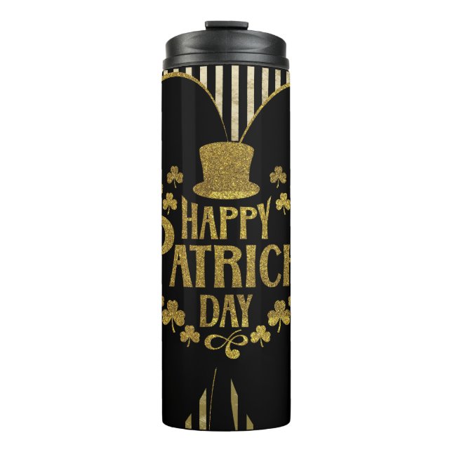 Luxury Happy St. Patrick's Day, Shamrock Tumbler (Front)