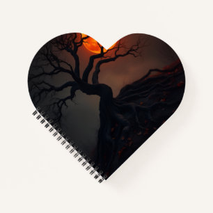 Luxury Haunted Blood Moon Halloween Notebook