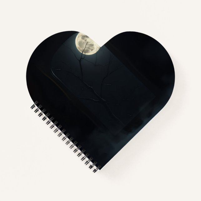 Luxury Haunted Gothic Mirror Halloween Notebook (Front)