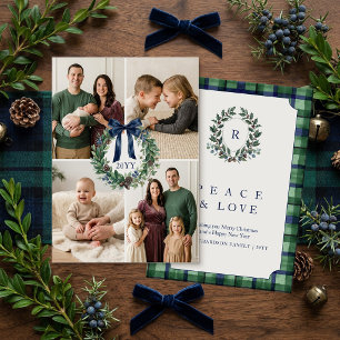 Luxury Heritage Multi Photo Wreath Christmas Holiday Card