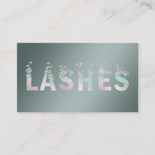 Luxury holographic butterflies lashes logo business card