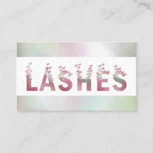 Luxury holographic butterflies lashes typography business card