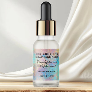 Luxury holographic dropper bottle label