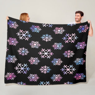 Luxury Holographic Snowflake Christmas Collection Fleece Blanket