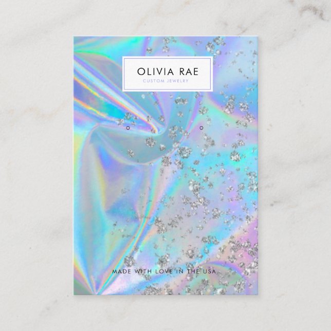Luxury Holographic Trendy Jewellery Display Card (Front)