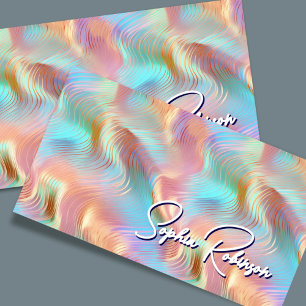 Luxury Holographic Waves Business Card