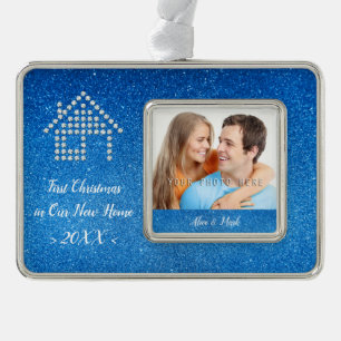 Luxury Home   First Christmas in Our New Home 20XX Silver Plated Framed Ornament