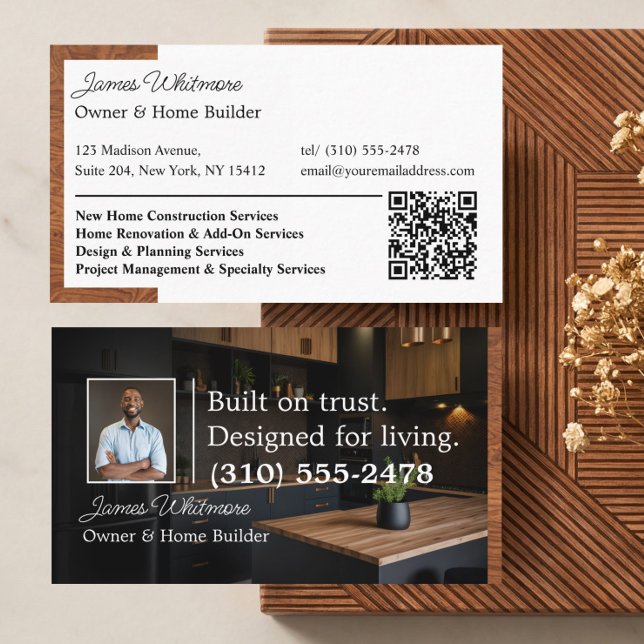 Luxury Home Renovation Home Builder Photo Qr Code Business Card (Luxury Home Renovation Home Builder Phot Qr Code Business Card)