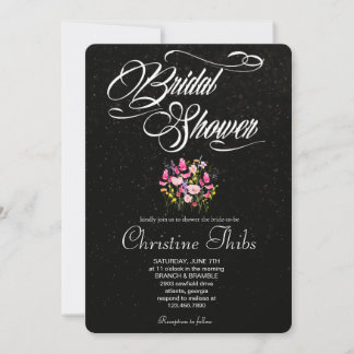 Luxury Hot Pink Floral Bridal Shower Invitation