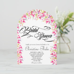Luxury Hot Pink Floral Bridal Shower Invitation