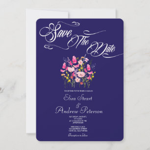 Luxury Hot Pink Floral Save the Date Invitation