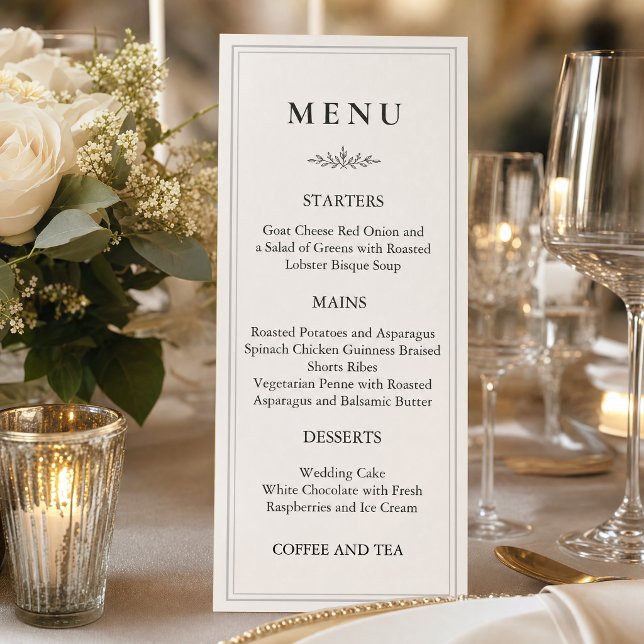 Luxury Hunter Green | Elegant Monogram Menu Invitation (Luxury Hunter Green | Elegant Monogram Menu Invitation)