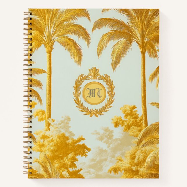 Luxury Imperial Gold Palm Tree Business Notebook (Front)