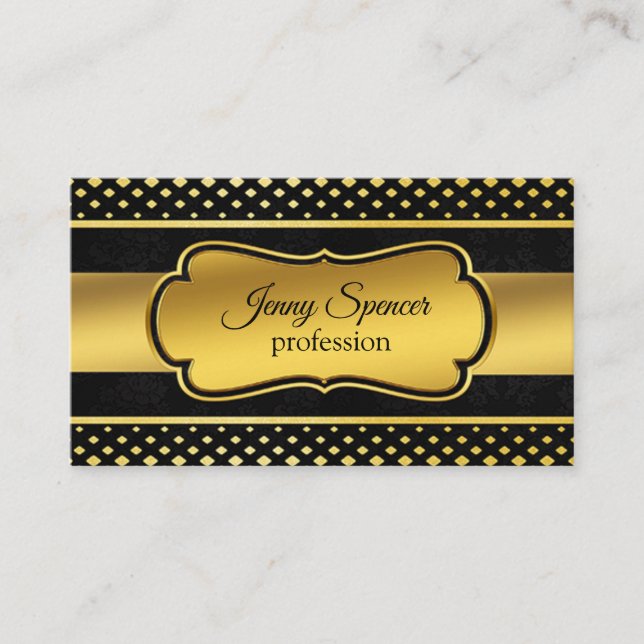 Luxury In Black And Gold Business Card (Front)