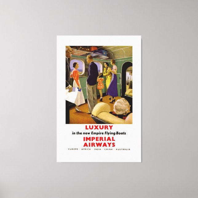 Luxury in the New Empire Flying Boats Canvas Print (Front)