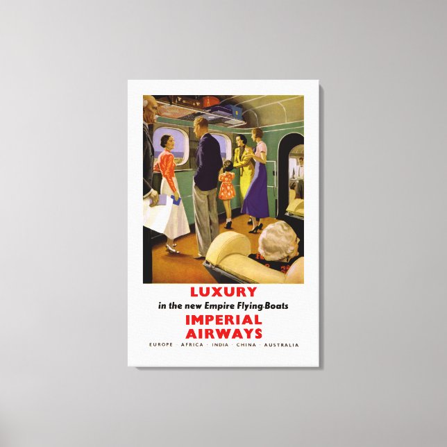 Luxury in the New Empire Flying Boats - M Canvas Print (Front)