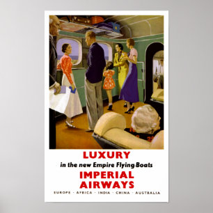 Luxury in the New Empire Flying Boats Poster