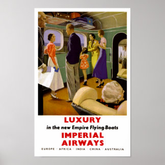 Luxury in the New Empire Flying Boats Poster