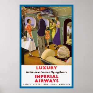 Luxury in the New Empire Flying Boats Poster