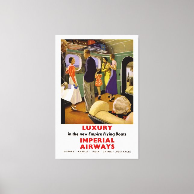 Luxury in the New Empire Flying Boats - XL Canvas Print (Front)