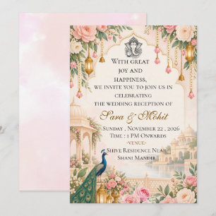 Luxury Indian Wedding Reception Invitation Templat