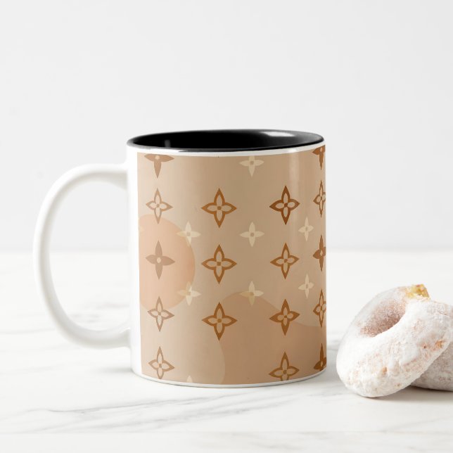 Luxury-Inspired Monogram  Two-Tone Coffee Mug (With Donut)