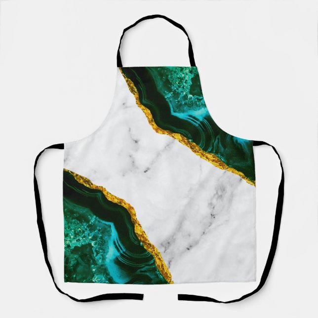 Luxury Interior Marble Stone Glitter Apron (Front)