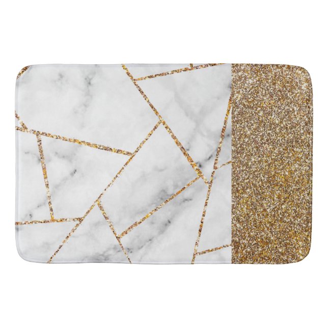 Luxury Interior Marble Stone Glitter Bath Mat (Front)