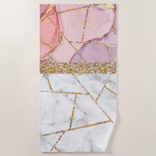 Luxury Interior Marble Stone Glitter Shower Curtai Beach Towel