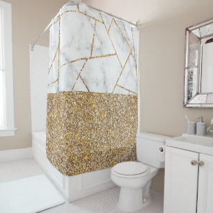 Luxury Interior Marble Stone Glitter Shower Curtai Shower Curtain