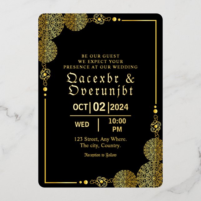 Luxury Invitation Gold Foil Template (Front)