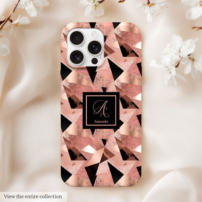 Luxury iPhone 14 Case Rose Gold Black Trendy (Luxury iPhone 14 Case Rose Gold Black Trendy)