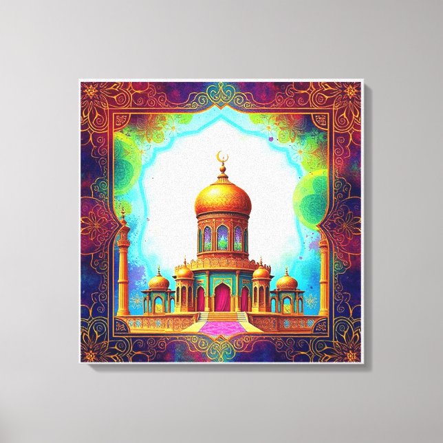 Luxury Islamic Mosque Artwork Canvas Print (Front)