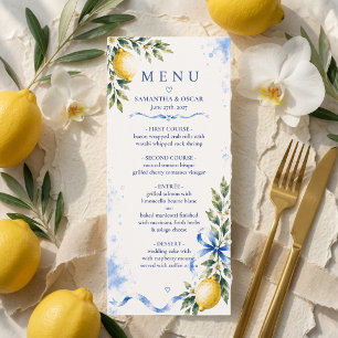 Luxury Italian Lemon Wedding Menu