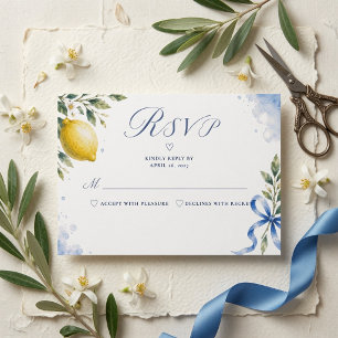 Luxury Italian Lemon Wedding RSVP Card